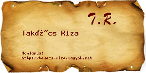 Takács Riza névjegykártya